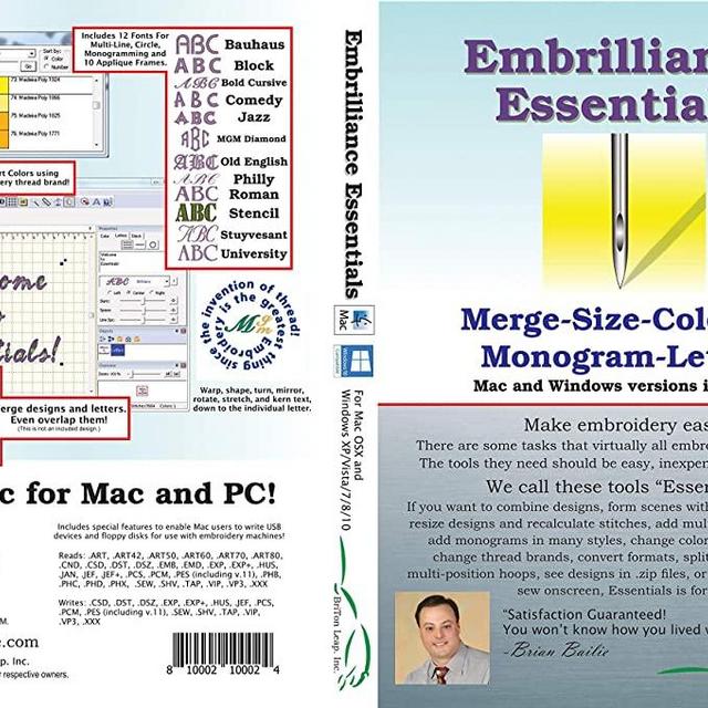 Embrilliance Essentials, Embroidery Software for Mac & PC