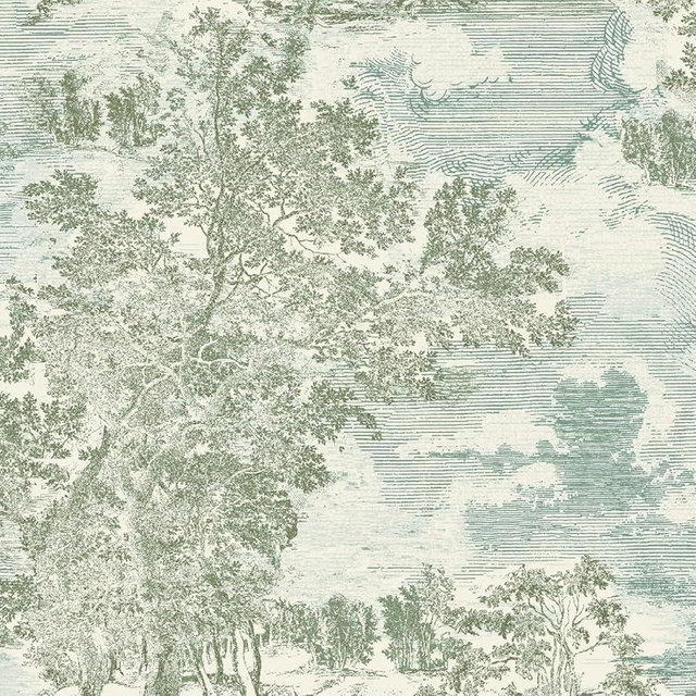 Surface Style - Peel and Stick Wallpaper, Scenic Wallpaper for Bedroom, Powder Room, Kitchen, Self Adhesive, Vinyl, 30.75 Sq Ft Coverage (Serene Scenes Collection, Willow)