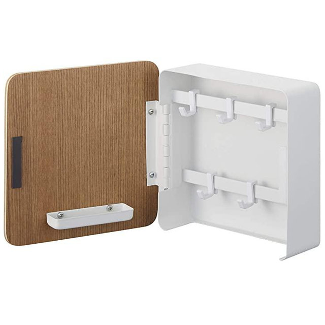 Yamazaki Home Rin Square Magnetic Key Cabinet Closet Storage and Organization Systems, One Size, Natural