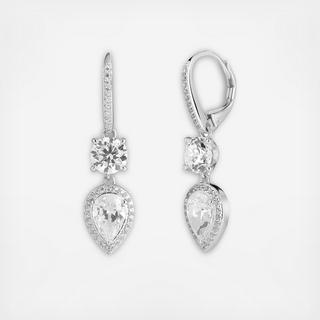Small Double Drop CZ Earrings
