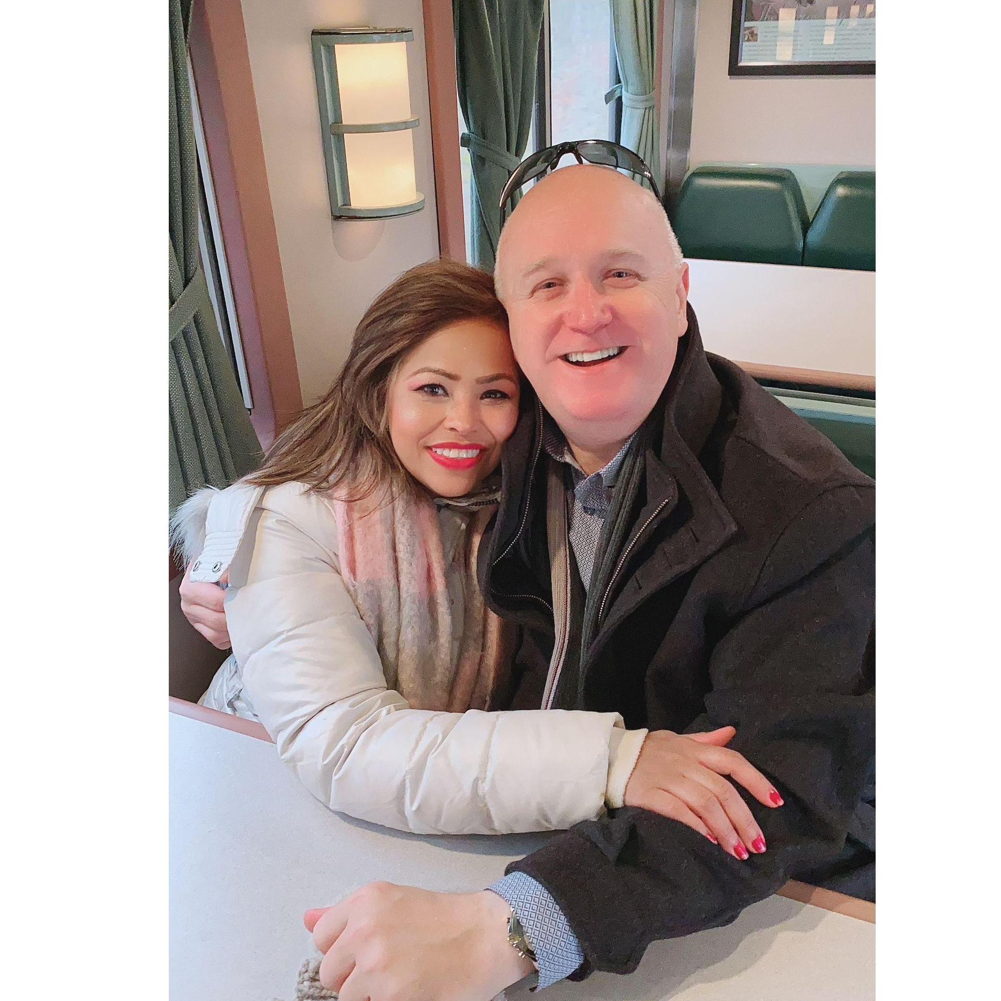 On the Valentine's Day train excursion trip.