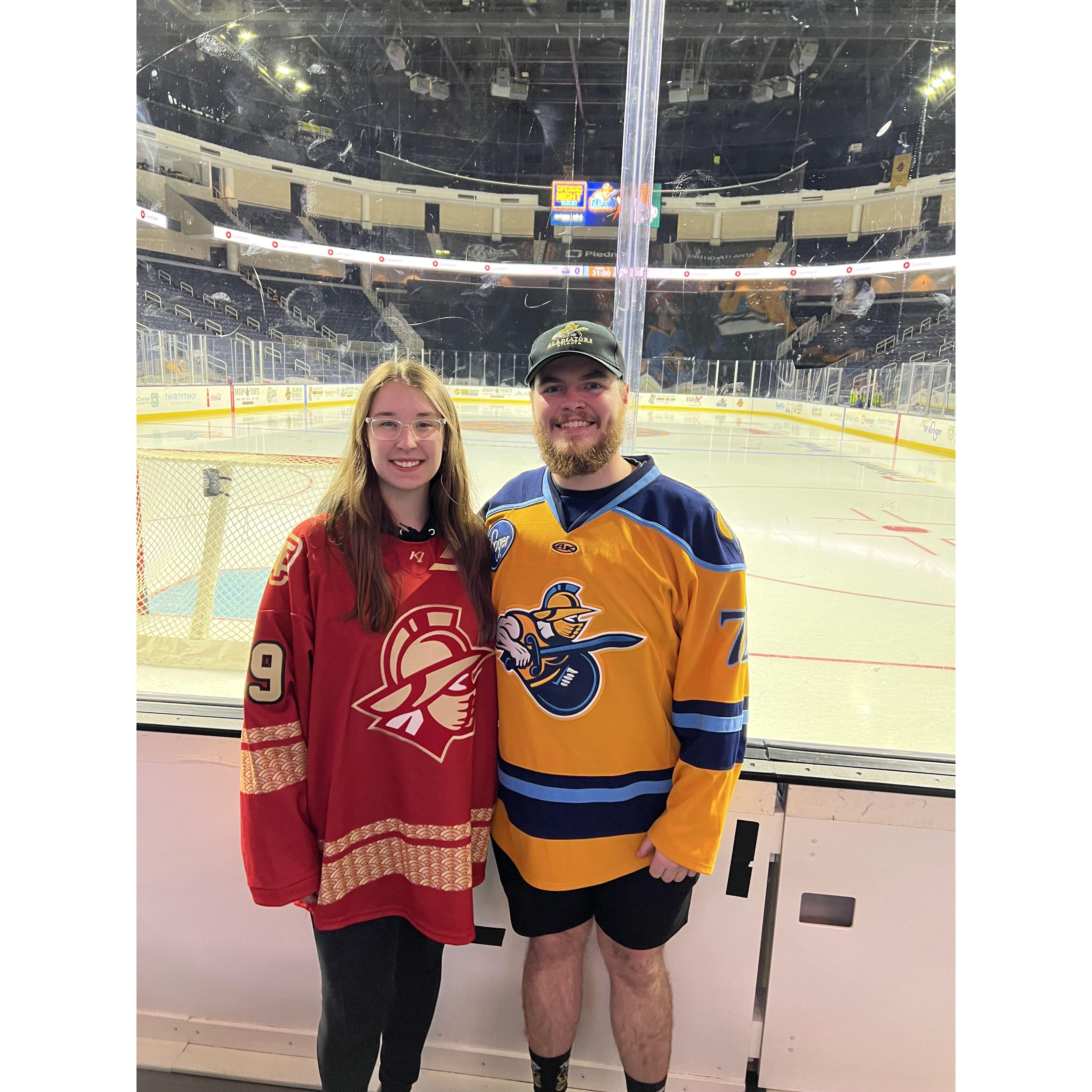 Hockey!! We love supporting the Atlanta Gladiators.