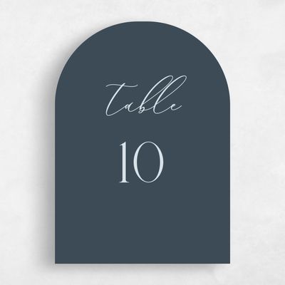 Blue Arch Wedding Table Number - Denholm