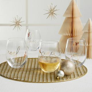 Sentiment Cheer Beverage Glass, Set of 4