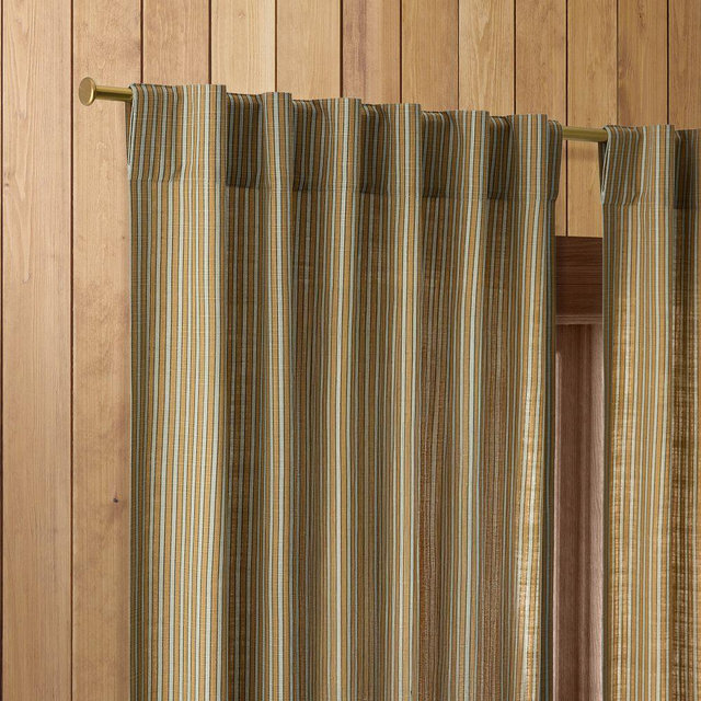 Emma Chamberlain Multi-Stripe Curtain, 48x96, Green