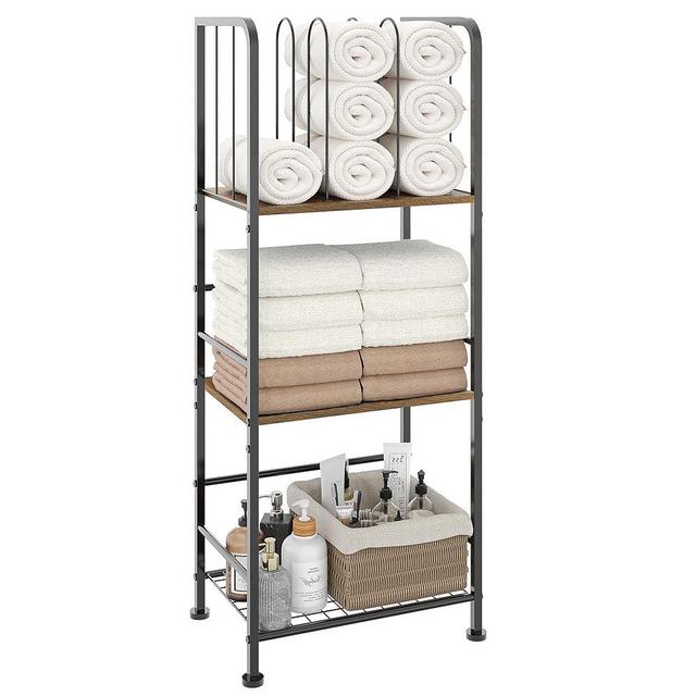 Towel Rack Free Standing 3-Tier M-Shaped Detachable Dividers, Durable Metal Towel Holder for Bathroom, Pool Towel Rack, Space-Saving Towel Storage Organizer, Modern Bath Towel Shelf Patent Pending