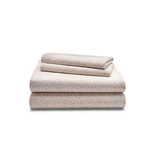 Lauren Ralph Lauren Spencer Leaf 200-Thread-Count Queen Sheet Set in Tan