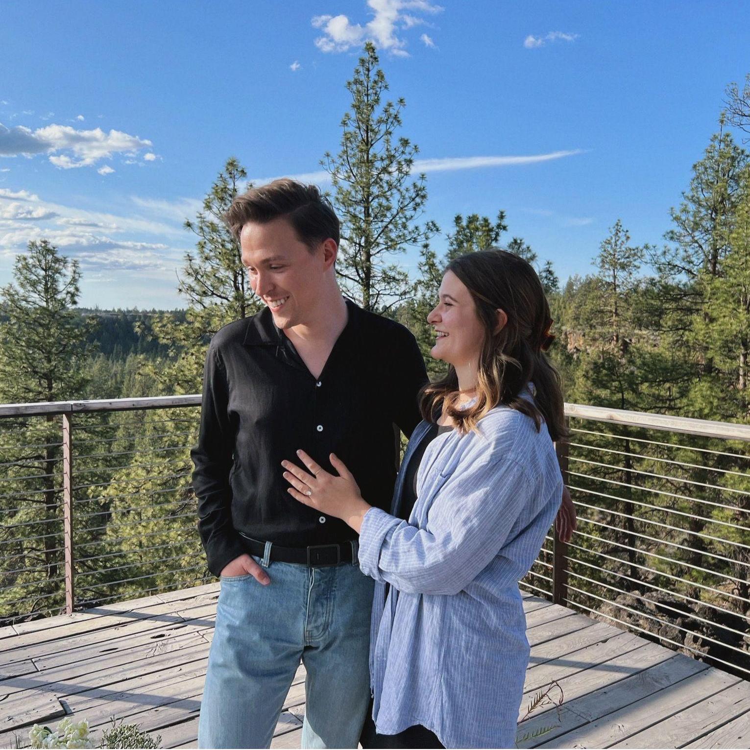 Moments after David popped the question at Riley Ranch Nature Reserve in Bend on May 28, 2023.