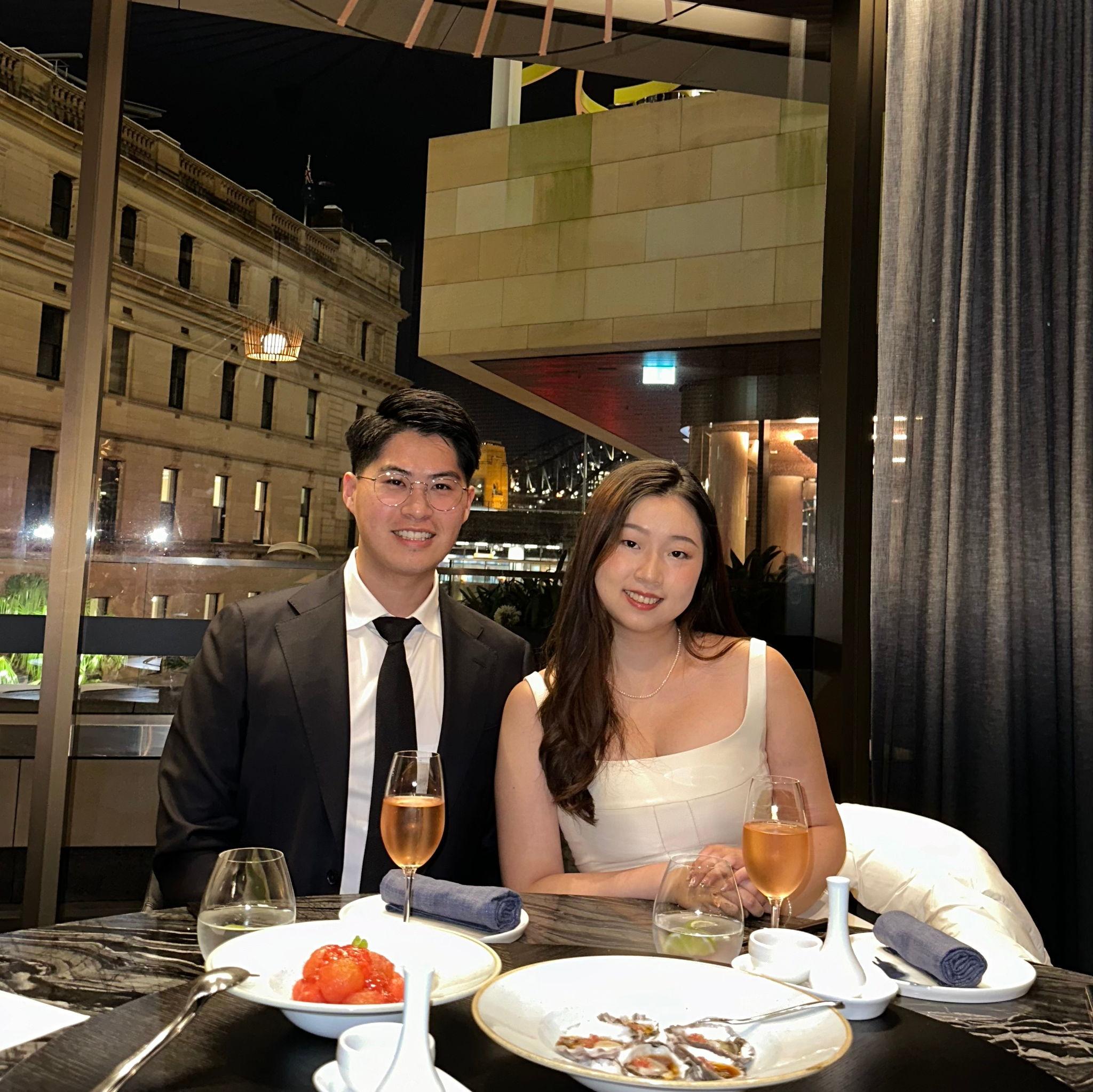 Dinner on the night of our legal wedding registry.