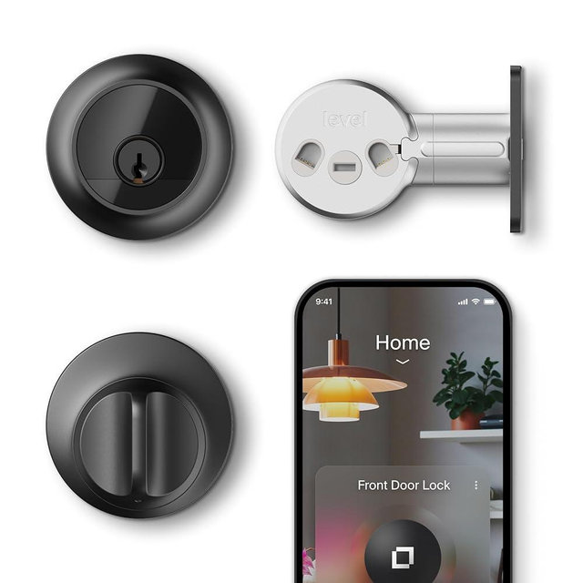 Level Lock Pro - World’s Smallest, Fastest, Innovative Smart Lock - Matter-Over-Thread Deadbolt Plus Apple Home Key - Keyless & Remote Access via Apple, Alexa, Google Home, SmartThings (Matte Black)