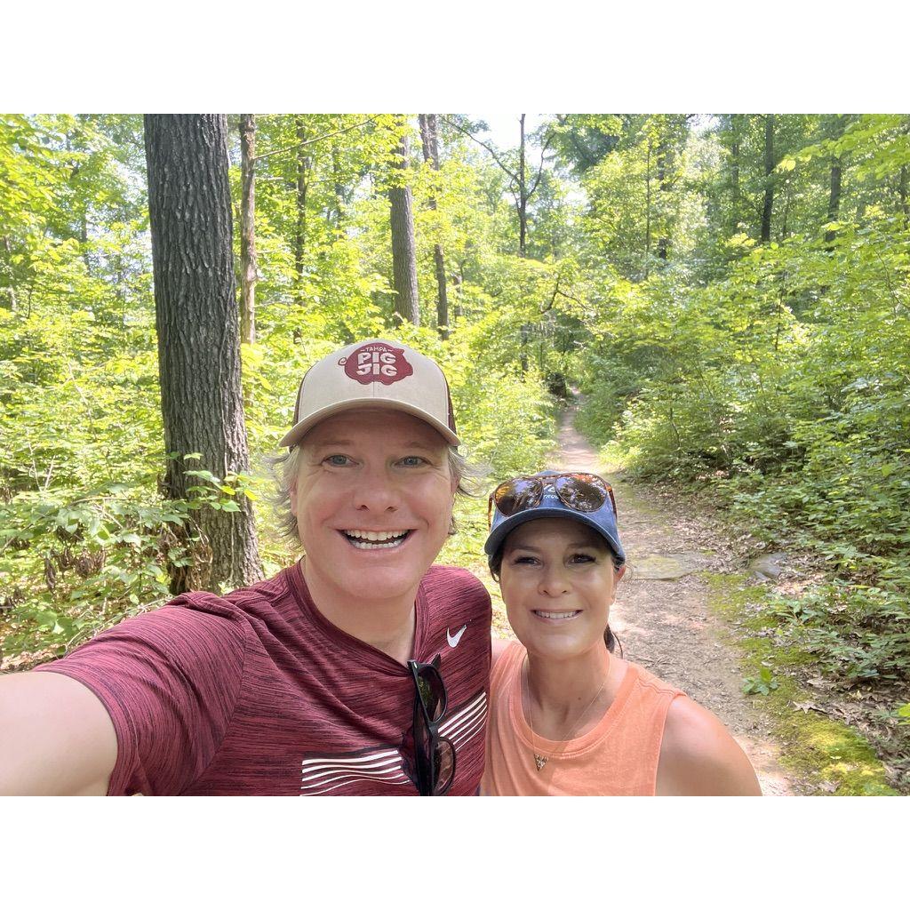 Hiking together in Justin's home town. Van Buren, AR.