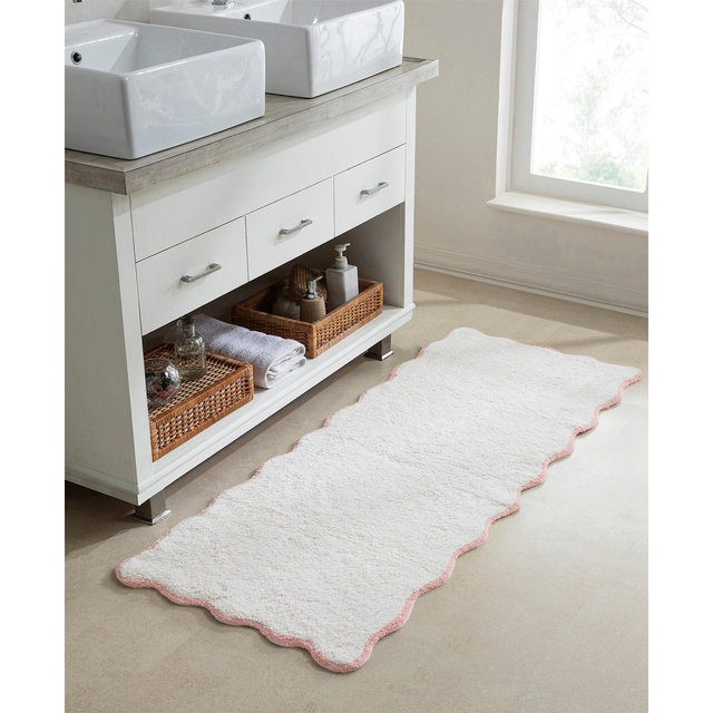 VCNY Home Scallop Cotton Bath Runner, 24" x 60"