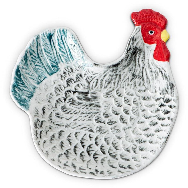 Colorful Hen-Shaped Ceramic Spoon Rest for Stove Top & Kitchen Counter Pretty Chicken spoon holder for stove spoon rest – Perfect Cooking Spoon Holder Rooster Kitchen Decor (Hen)