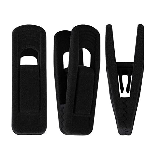 Trgowaul Velvet Hangers Clips, 20 Pack Black Pants Hangers Velvet Clips, Strong Finger Clips Perfect for Thin Velvet Hangers