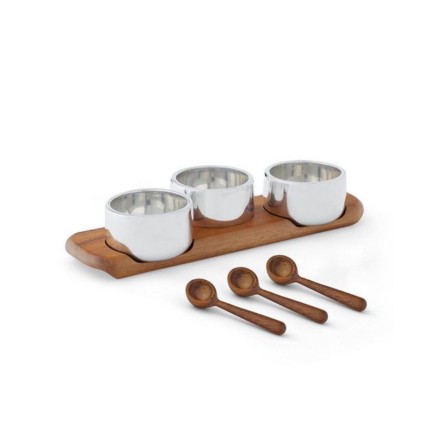 Nambe Condiment Server with Spoons