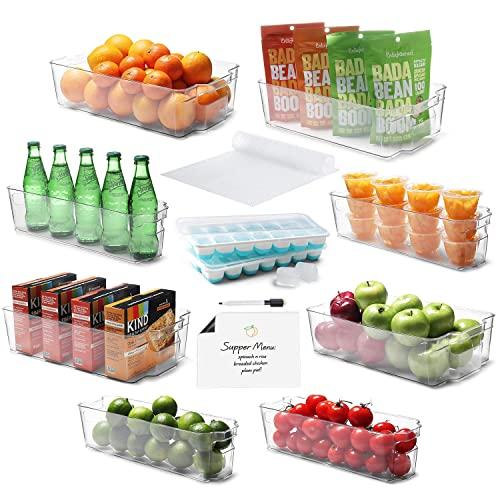 Etienne Alair Organizer-16 PC Refrigerator Organizer Fridge Stackable Clear Storage Pantry or Freezer Bins, 16 Piece Set