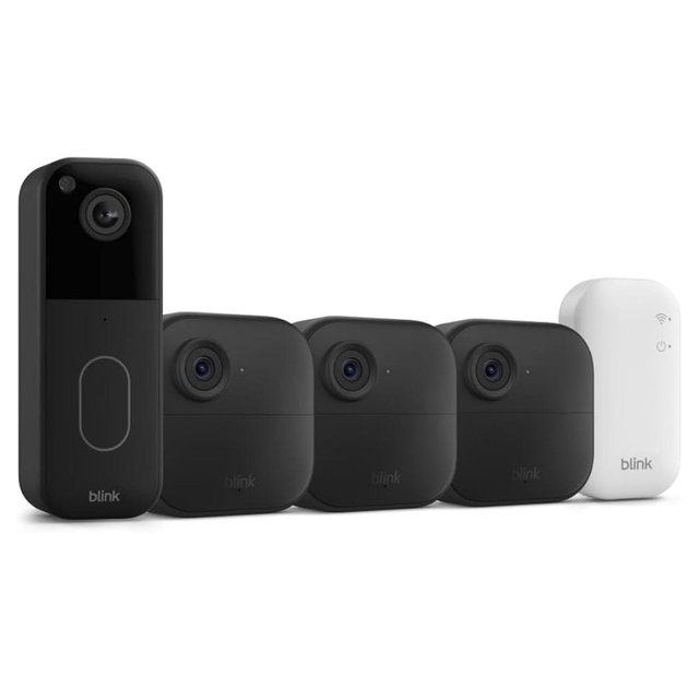 Blink Video Doorbell + Outdoor 4 – Wireless smart security cameras, head-to-toe HD view, two-year battery life. Sync Module Core included – 3 camera system + Video Doorbell