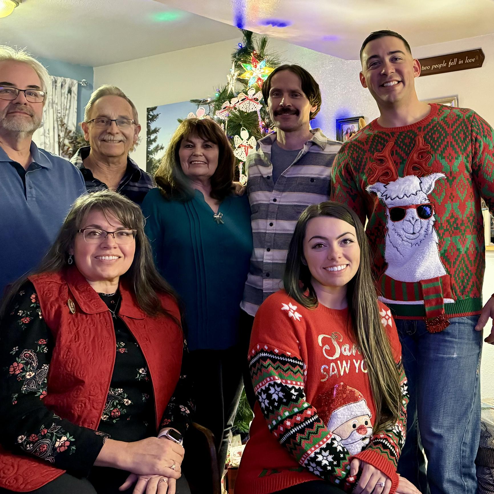 Celebrating Christmas Eve with Brianna's parents, uncle and Grandparents - 2023