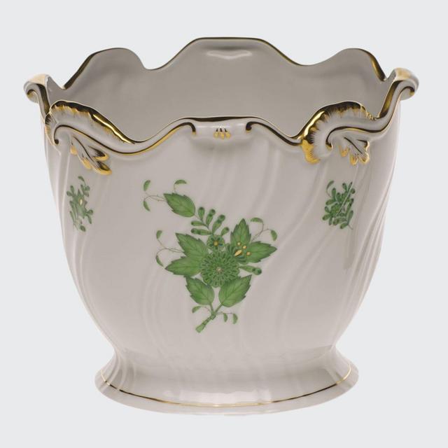 Herend Chinese Bouquet Blue Cache Pot