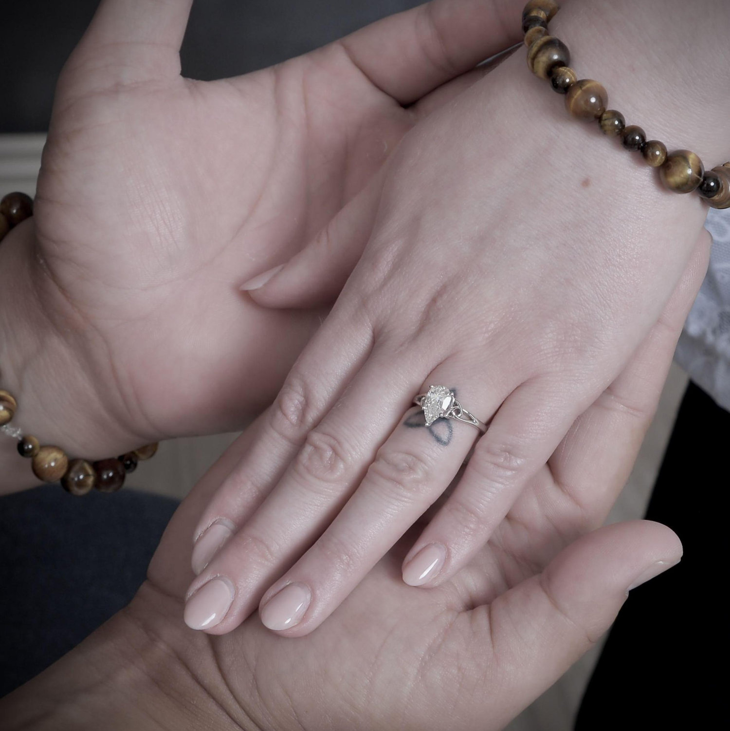 The most beautiful ring with our promise bracelets