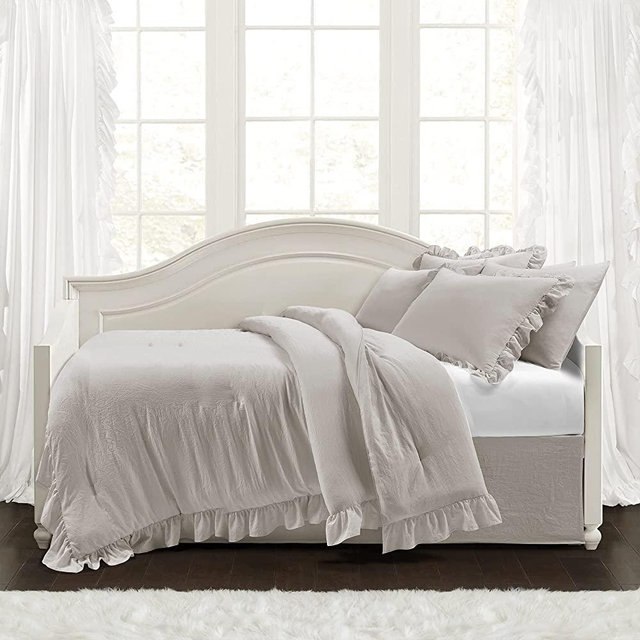 Lush Decor Reyna 6 Piece Daybed Comforter Set, Light Gray