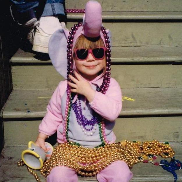 Kaki, not quite ready for commitment. Mardi Gras, 1993. New Orleans, Louisiana.