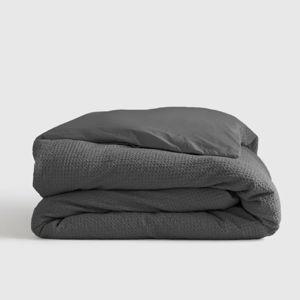 Organic Luxe Honeycomb Duvet Cover in Grey