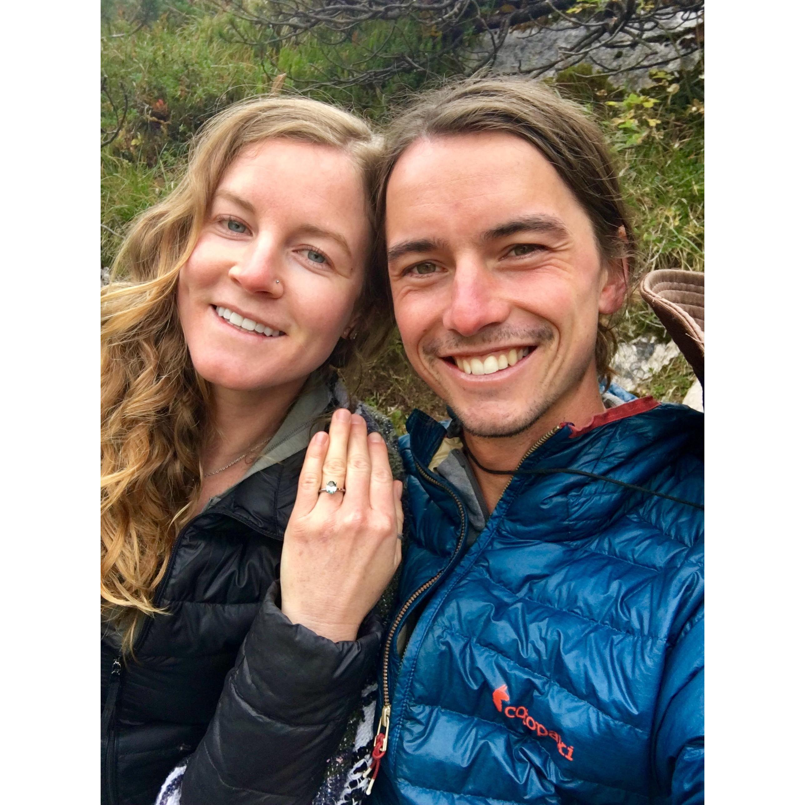 Moments after getting engaged!
