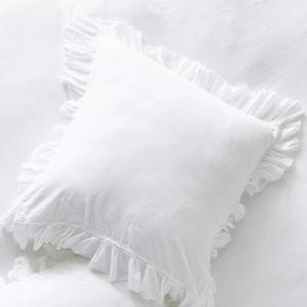 Organic Cotton Spa Sateen Ruffled Euro Sham White