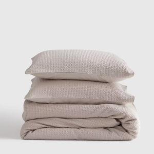 Organic Luxe Waffle Duvet Cover Set- King