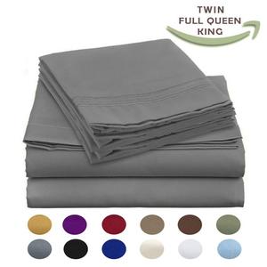 HomeLux - Luxury Egyptian Comfort Wrinkle Free 1800 Thread Count 6 Piece King Size Sheet Set, COOL GREY Color, 2 Bonus Pillowcases FREE!