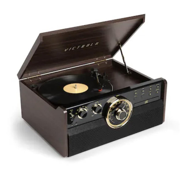 Victrola - Empire Bluetooth 6-in-1 Record Player - Gold/Brown/Black