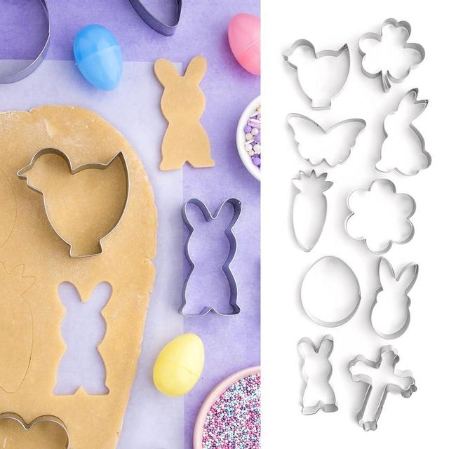 Cookie Cutter Kingdom, Cookie Cutter Set, Cookie Mold for Cakes Biscuits and Sandwiches (Easter 10 pack)