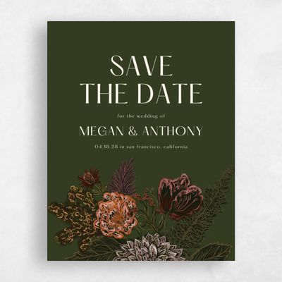 Green Fall Wedding Save the Date - Harlow Portrait
