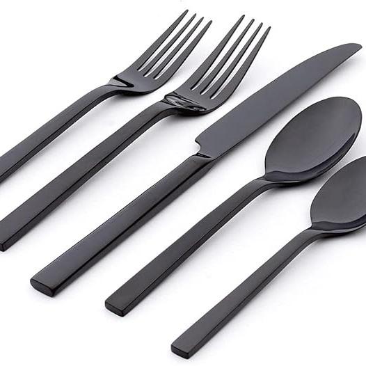 Oneida Chef's Table Black 20 Piece Everyday Flatware Set, Service for 4, 18/0 Stainless Steel, Silverware Set
