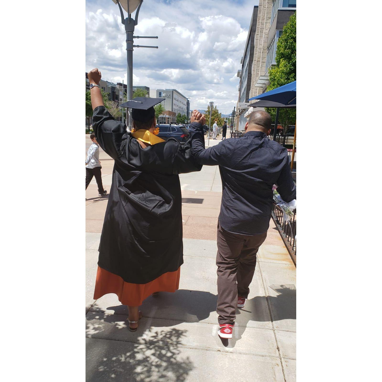 Chaunti's college graduation made possible by Andrae's unwavering support.