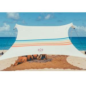 Neso Portable Beach Tent Sun Shelter with Sand Anchor - Lightweight Beach Shade Canopy - Easy Setup for Family Outings - Patented Reinforced Corners - UPF 50+ Sun Protection - 7 x 7ft - Rainbow