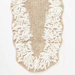 Anthropologie Geraldine Tufted Cotton Bath Mat - Taupe