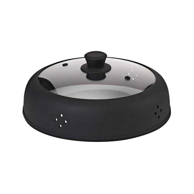 Bezrat 11.8" Silicone and Glass Microwave Plate Cover