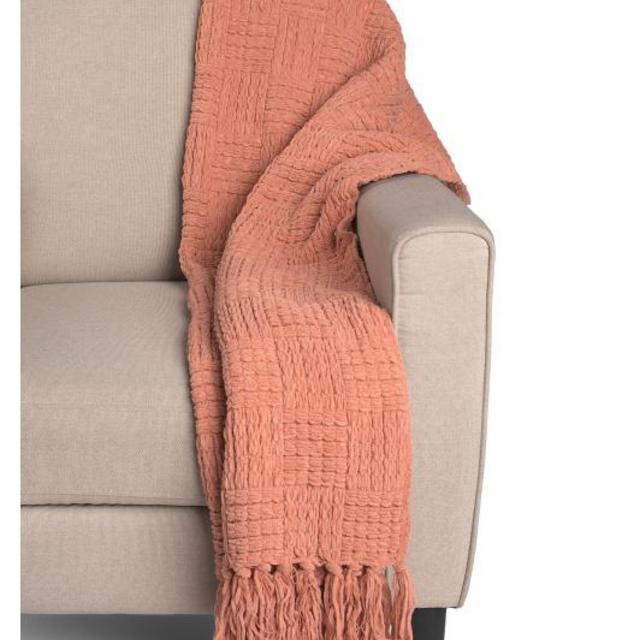 Woven Tassel Chunky Knit Throw