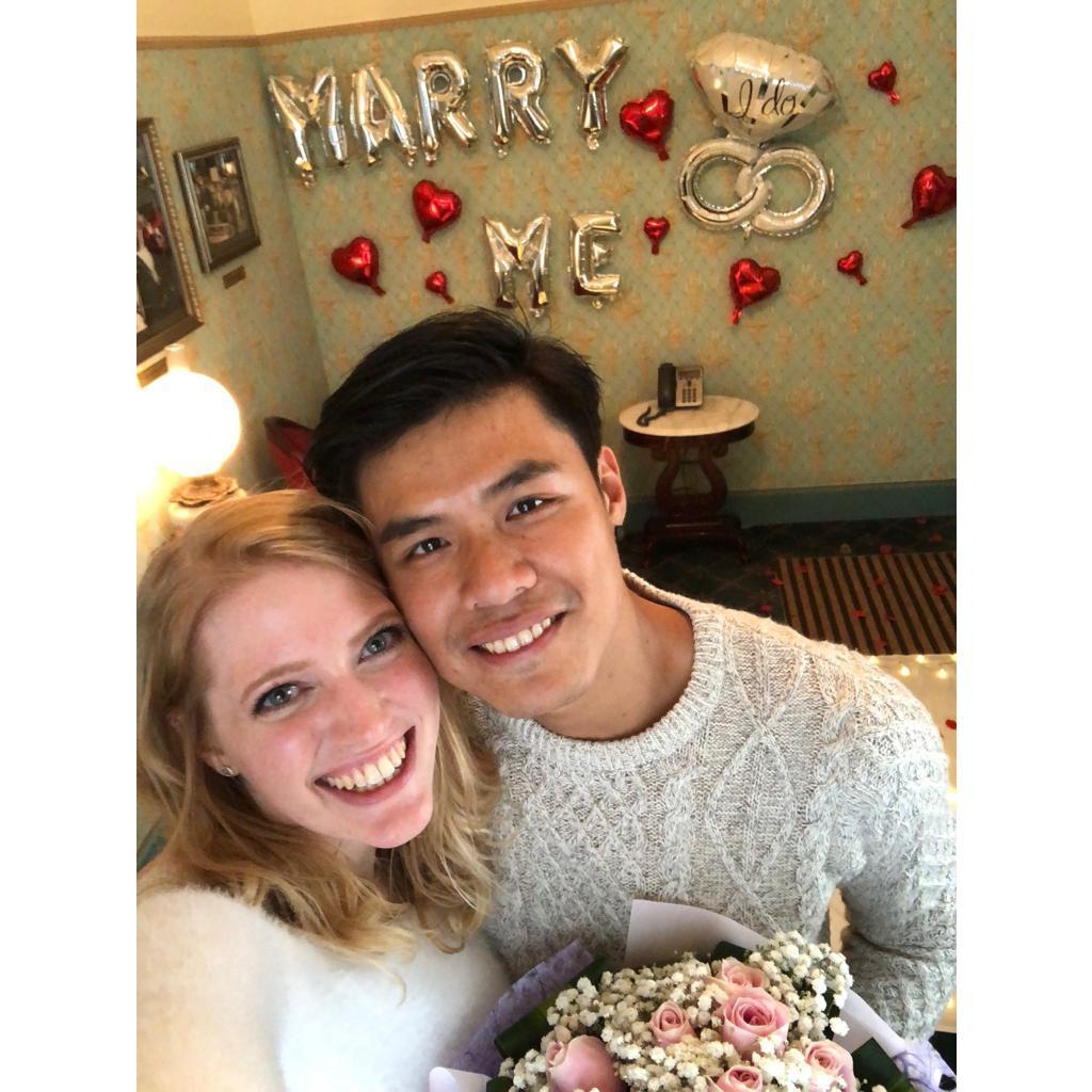First photo they took as an engaged couple