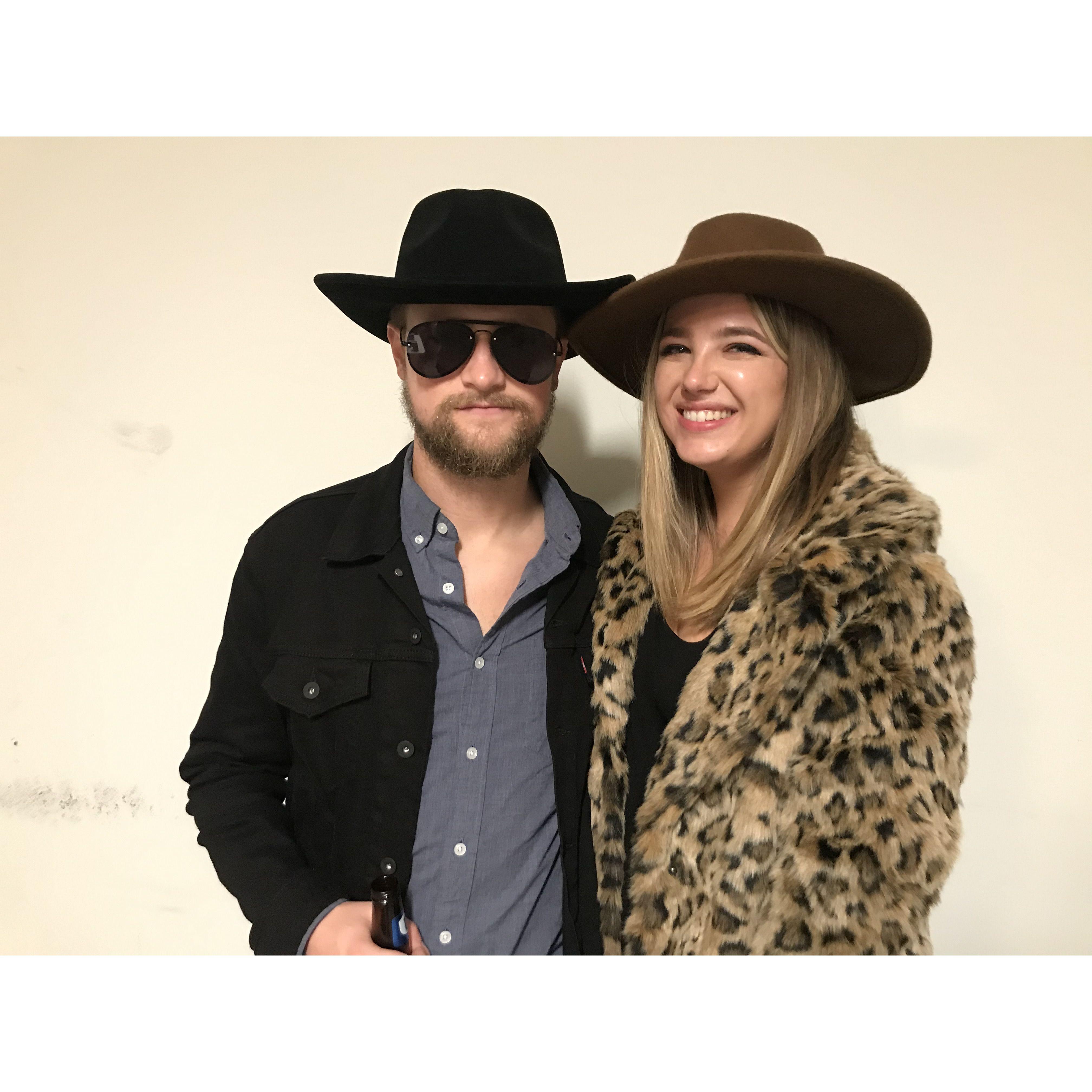 Dressed as Beth & Rip from Yellowstone at Satchel & Katie Park's Halloween party in 2020.