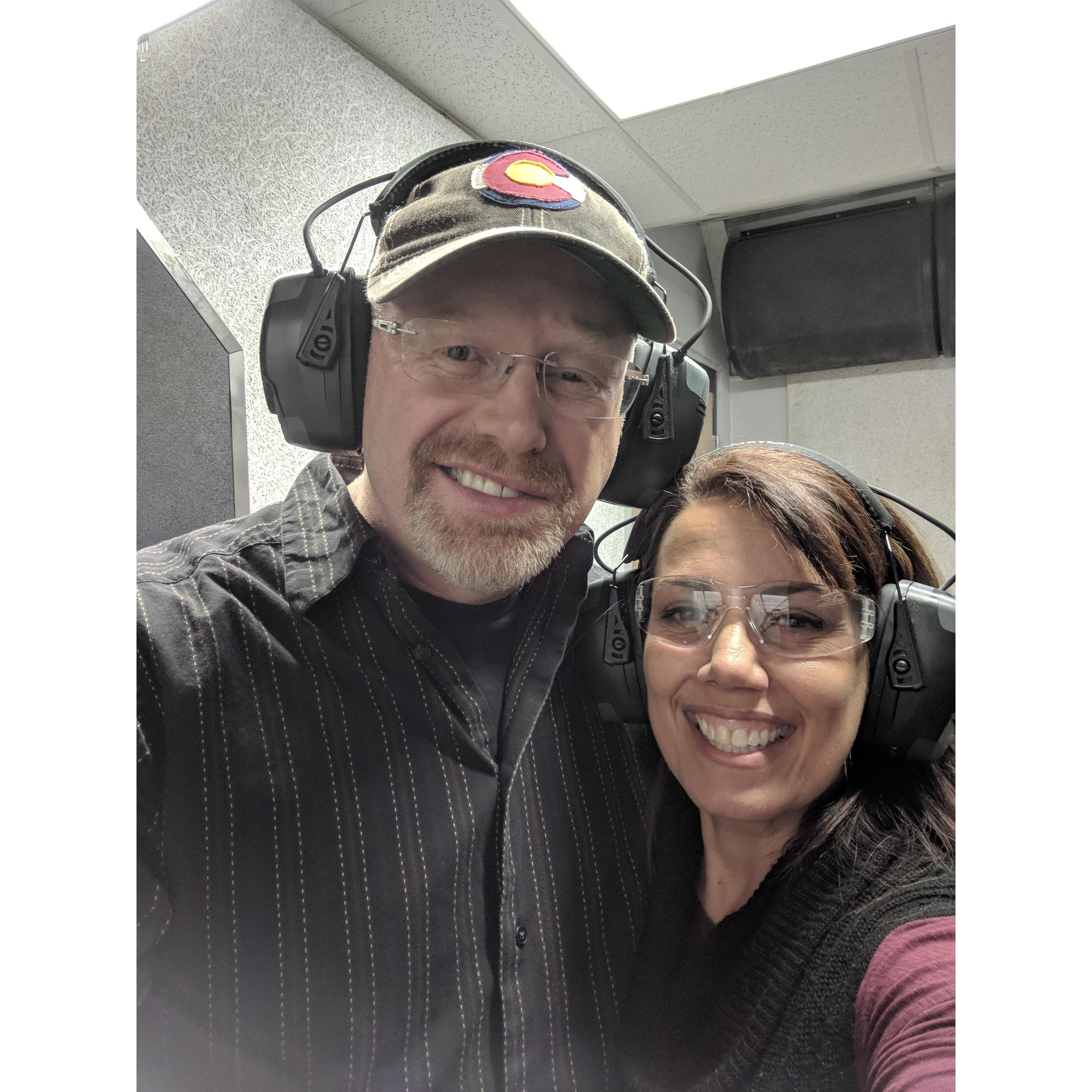 Chris took Lisa shooting on day two of our relationship.  Chris knew he found his soulmate that day... on the gun range of course!