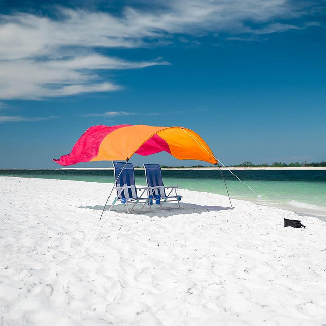 Shibumi Shade Mini 3.0 Version | Sunset Edition | Sets Up in 3 Mins | 150 Sq. Ft. of Shade for up to 8 People | Includes Wind Assist | UPF 50+ Sun Protection