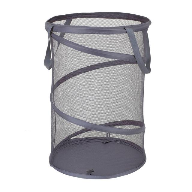 Household Essentials Pop Up Hamper Poly Mesh Bag Gray