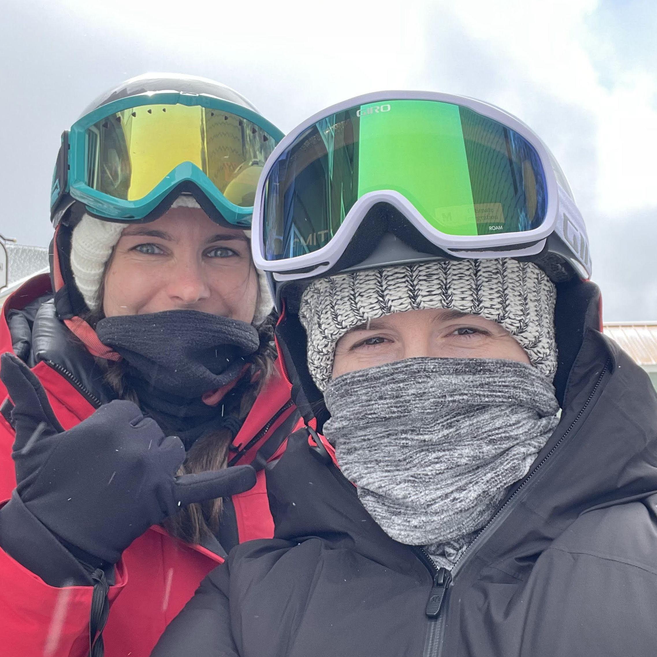 Skiing in Snowshoe WA for the first time together