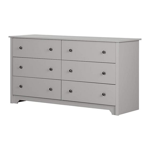 South Shore Vito 6-Drawer Double Dresser, Soft Gray