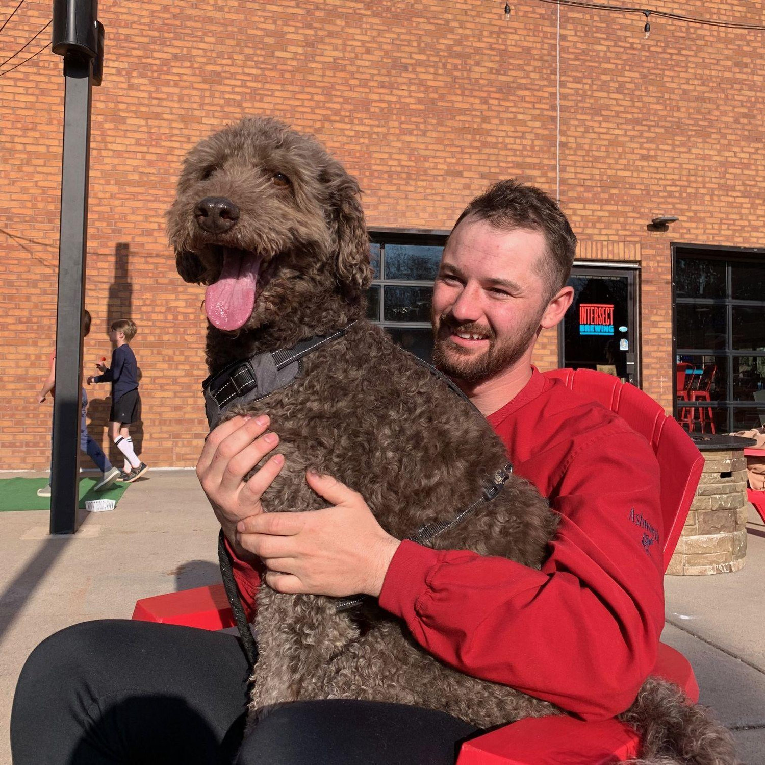 Our first dog was a labdoodle named Sweets, which was Brandon's family dog!