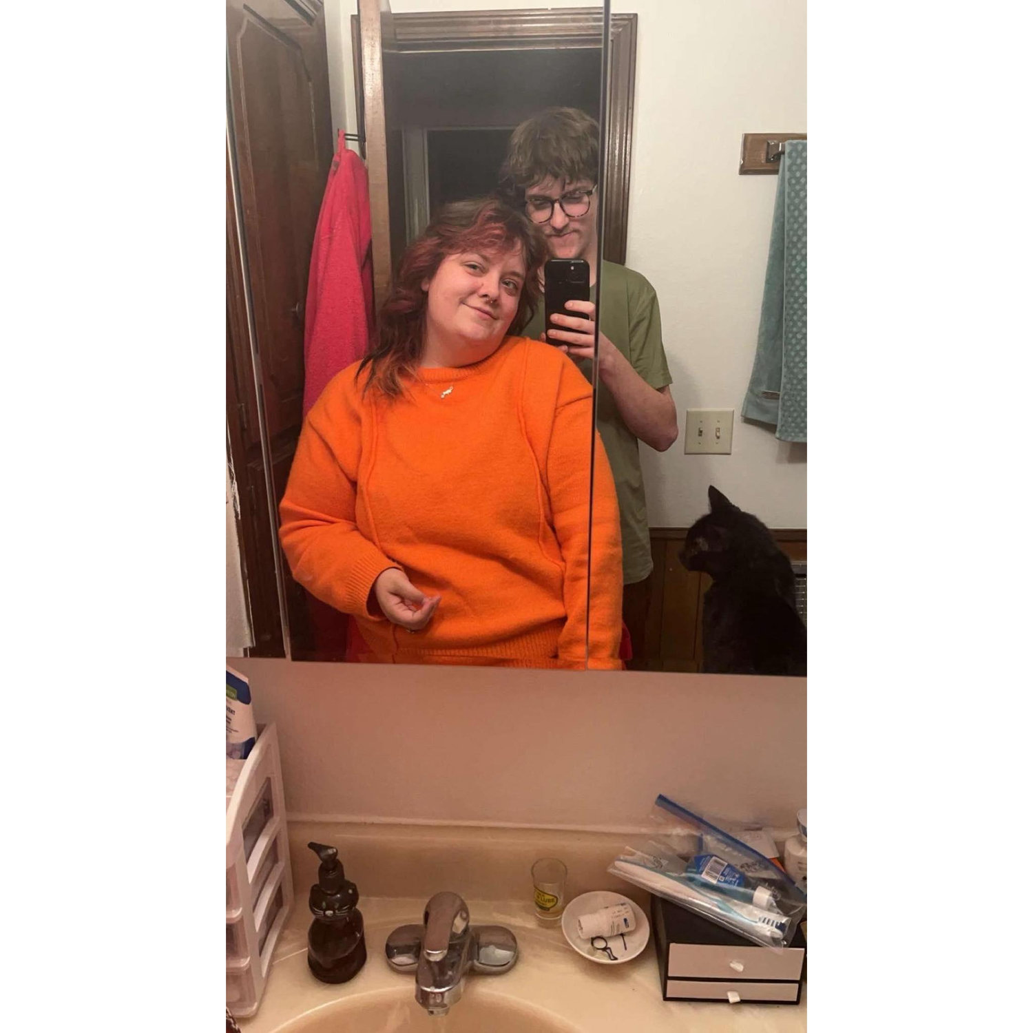 Our first Halloween together we went as Velma and Shaggy!