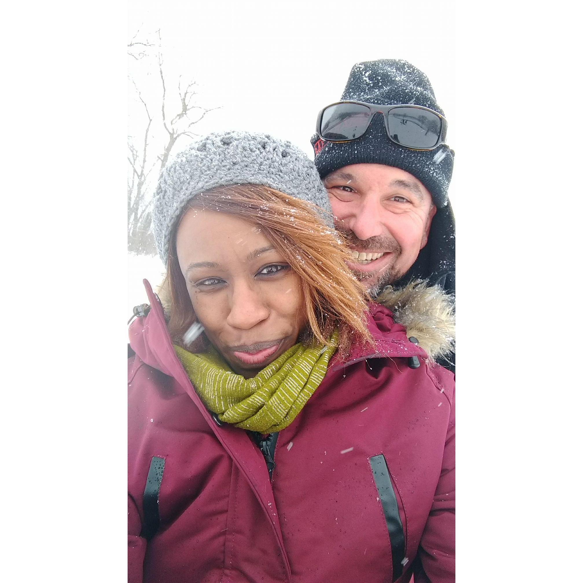 Our first sled ride together :)